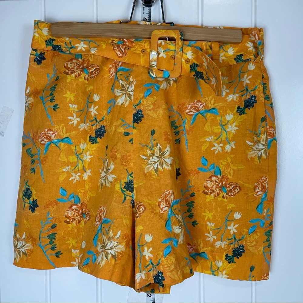 SOLID & STRIPED floral Yellow and Blue High Waist Shorts